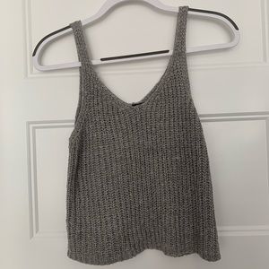 Grey Knitted Crop Top